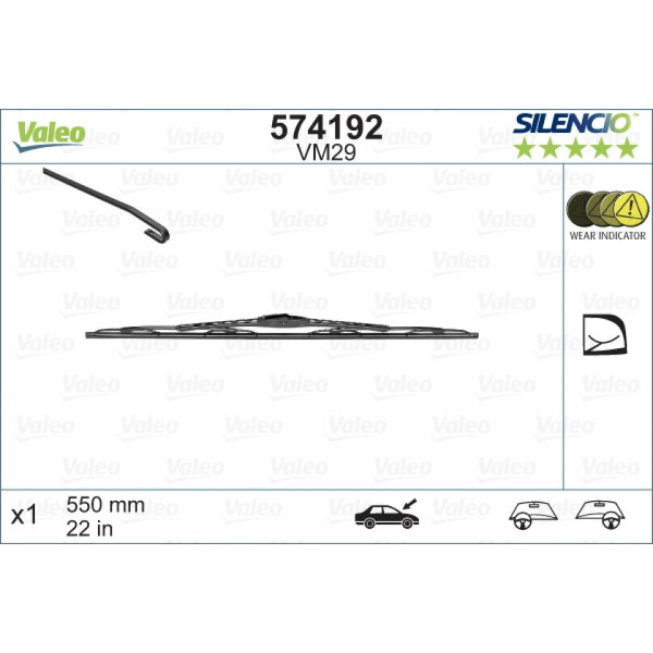 Valytuvas Valeo Silencio Performance VM29, 550 mm