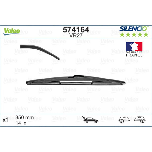 Galinis valytuvas Valeo Silencio Performance VR27, 350 mm