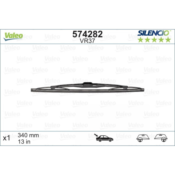 Galinis valytuvas Valeo Silencio Performance VR37, 340 mm