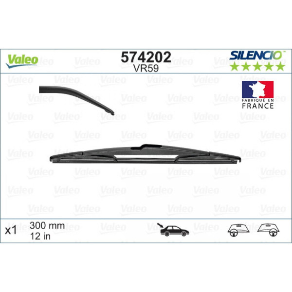 Galinis valytuvas Valeo Silencio Performance VR59, 310 mm