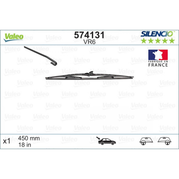 Galinis valytuvas Valeo Silencio Performance VR6, 450 mm