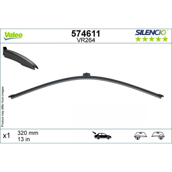 Galinis valytuvas Valeo Silencio Rear VR264, 320 mm