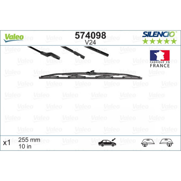 Valytuvas Valeo Silencio Standart V24, 255 mm
