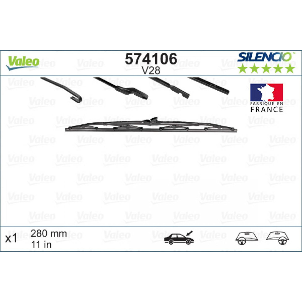 Valytuvas Valeo Silencio Standart V28, 280 mm Valytuvas Valeo Silencio Standart V28, 280 mm