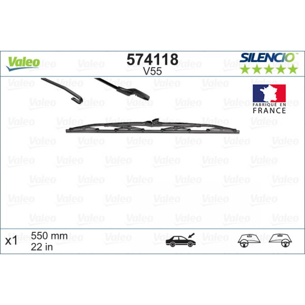 Valytuvas Valeo Silencio Standart V55, 550 mm