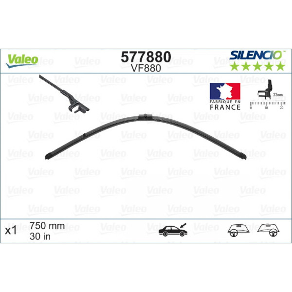 Valytuvas Valeo Silencio X.TRM OE VF880, 750 mm