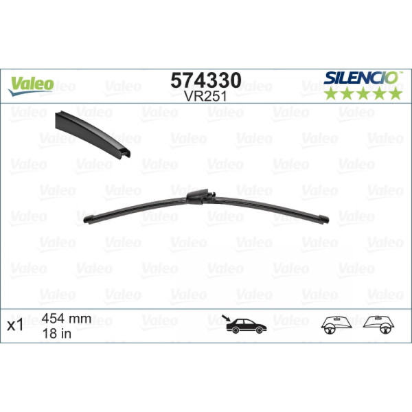 Galinis valytuvas Valeo Silencio X.TRM OE VR251, 454 mm