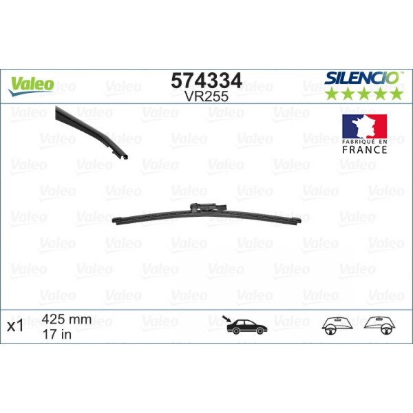 Galinis valytuvas Valeo Silencio X.TRM OE VR255, 425 mm