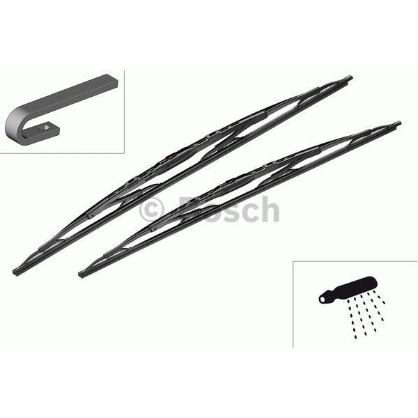 Valytuvų komplektas Bosch Twin Spoiler 657S, 650/650 mm