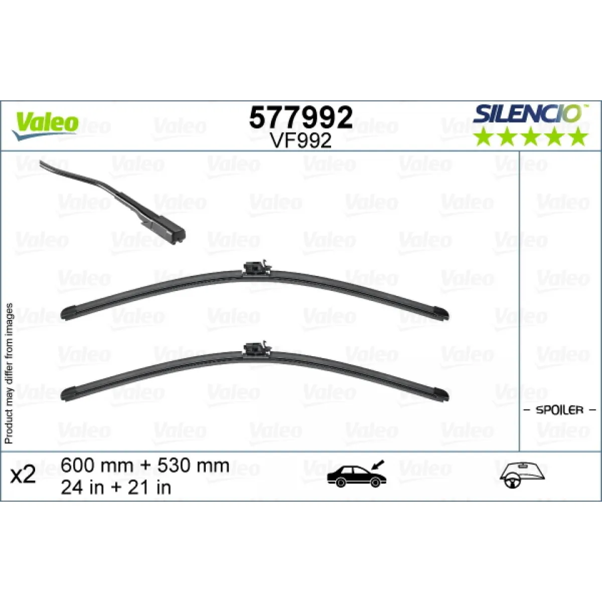 Valytuvų komplektas Valeo Silencio VF992, 650/530 mm Valytuvų komplektas Valeo Silencio VF992, 650/530 mm