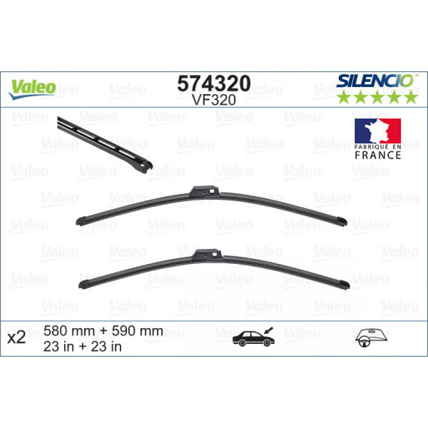 Valytuvų komplektas Valeo Silencio X.TRM OE VF320, 590/580 mm