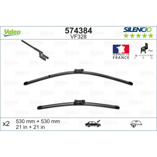 Valytuvų komplektas Valeo Silencio X.TRM OE VF328, 530/530 mm