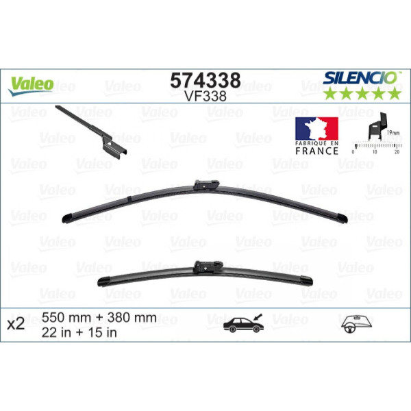 Valytuvų komplektas Valeo Silencio X.TRM OE VF338, 550/380 mm