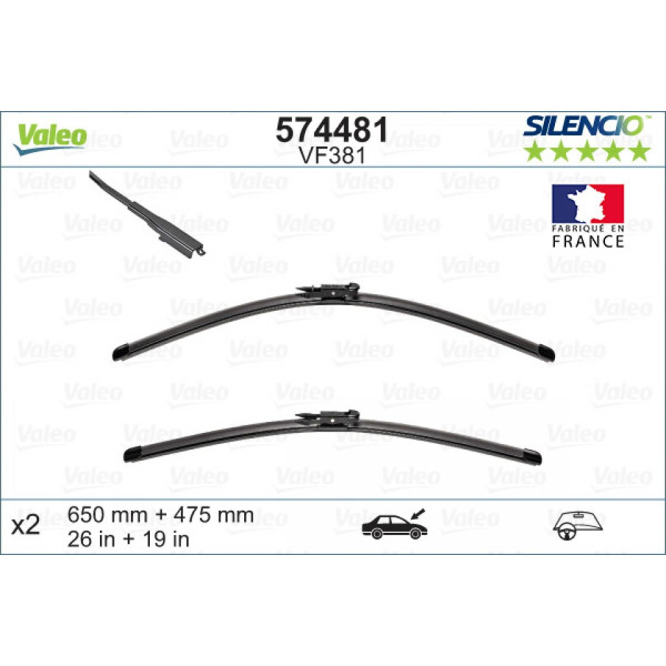 Valytuvų komplektas Valeo Silencio X.TRM OE VF381, 650/475 mm