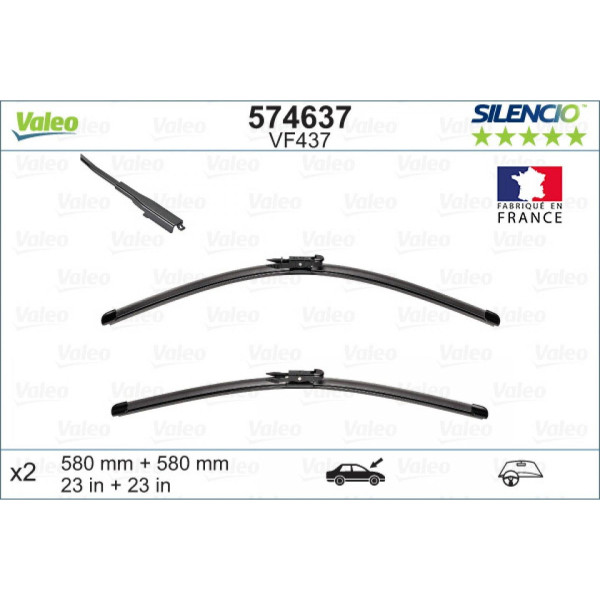 Valytuvų komplektas Valeo Silencio X.TRM OE VF437, 580/580 mm