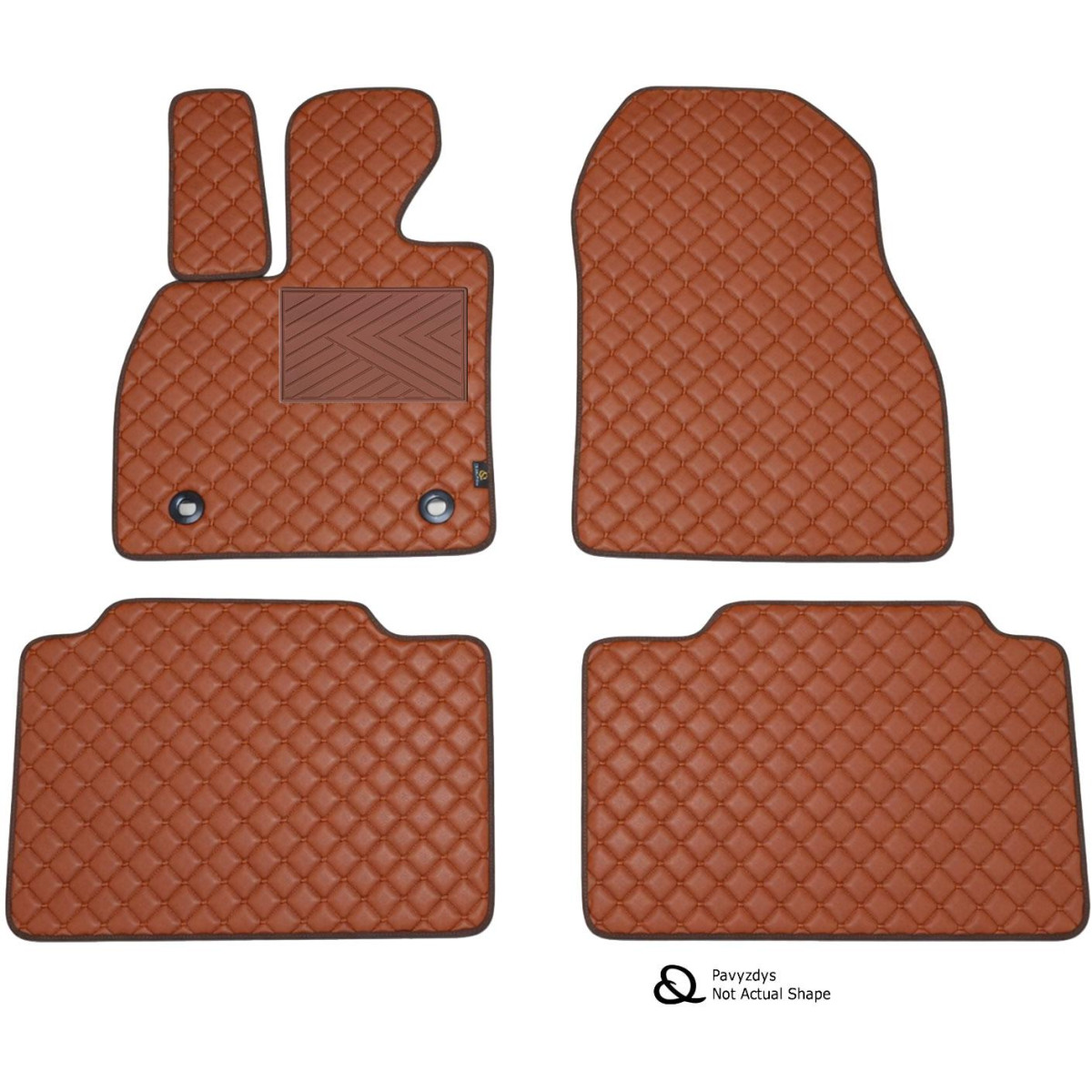 Eko odos kilimėliai QuiltyMats VOLKSWAGEN PASSAT 2005-2015m. (B6, B7) (Ruda / rudos siūlės)