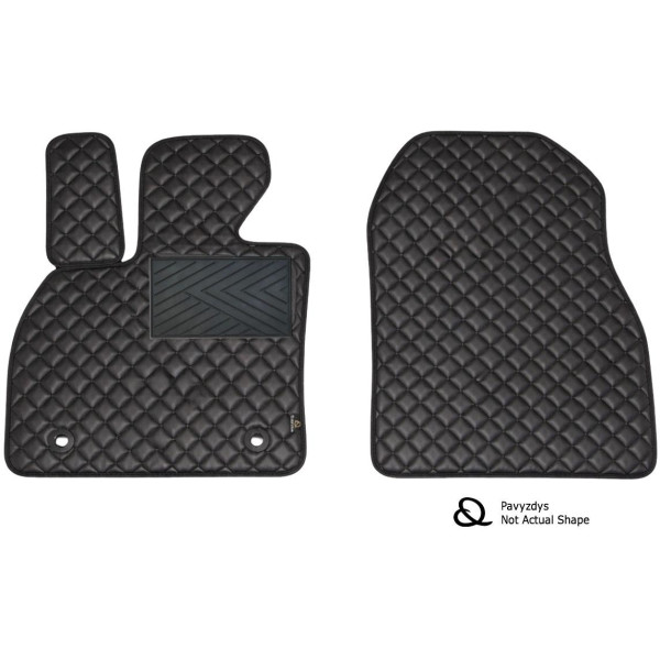 Eko odos kilimėliai QuiltyMats VOLKSWAGEN CADDY 2004-2020m. (Krovininis) (Juoda / juodos siūlės)