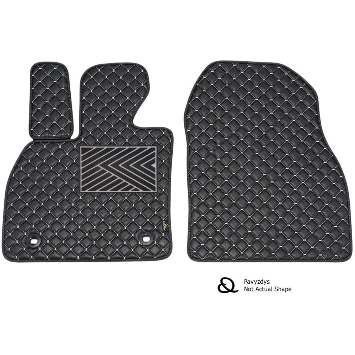 Eko odos kilimėliai QuiltyMats VOLKSWAGEN CADDY 2004-2020m. (Krovininis) (Juoda / pilkos siūlės)