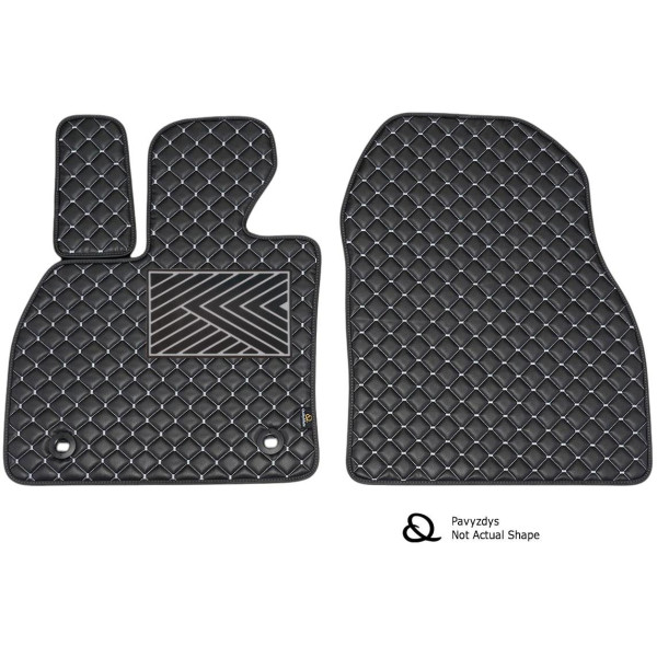 Eko odos kilimėliai QuiltyMats VOLKSWAGEN CADDY 2004-2020m. (Krovininis) (Juoda / pilkos siūlės)