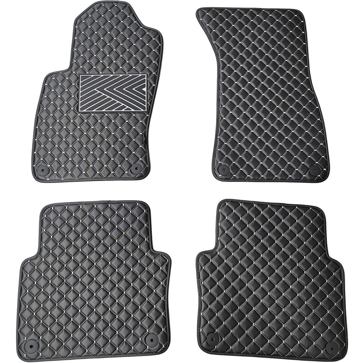 Eko odos kilimėliai QuiltyMats AUDI A8 2002-2009m. (D3) (Juoda / pilkos siūlės)