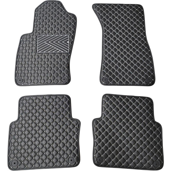 Eko odos kilimėliai QuiltyMats AUDI A8 2002-2009m. (D3) (Juoda / pilkos siūlės)
