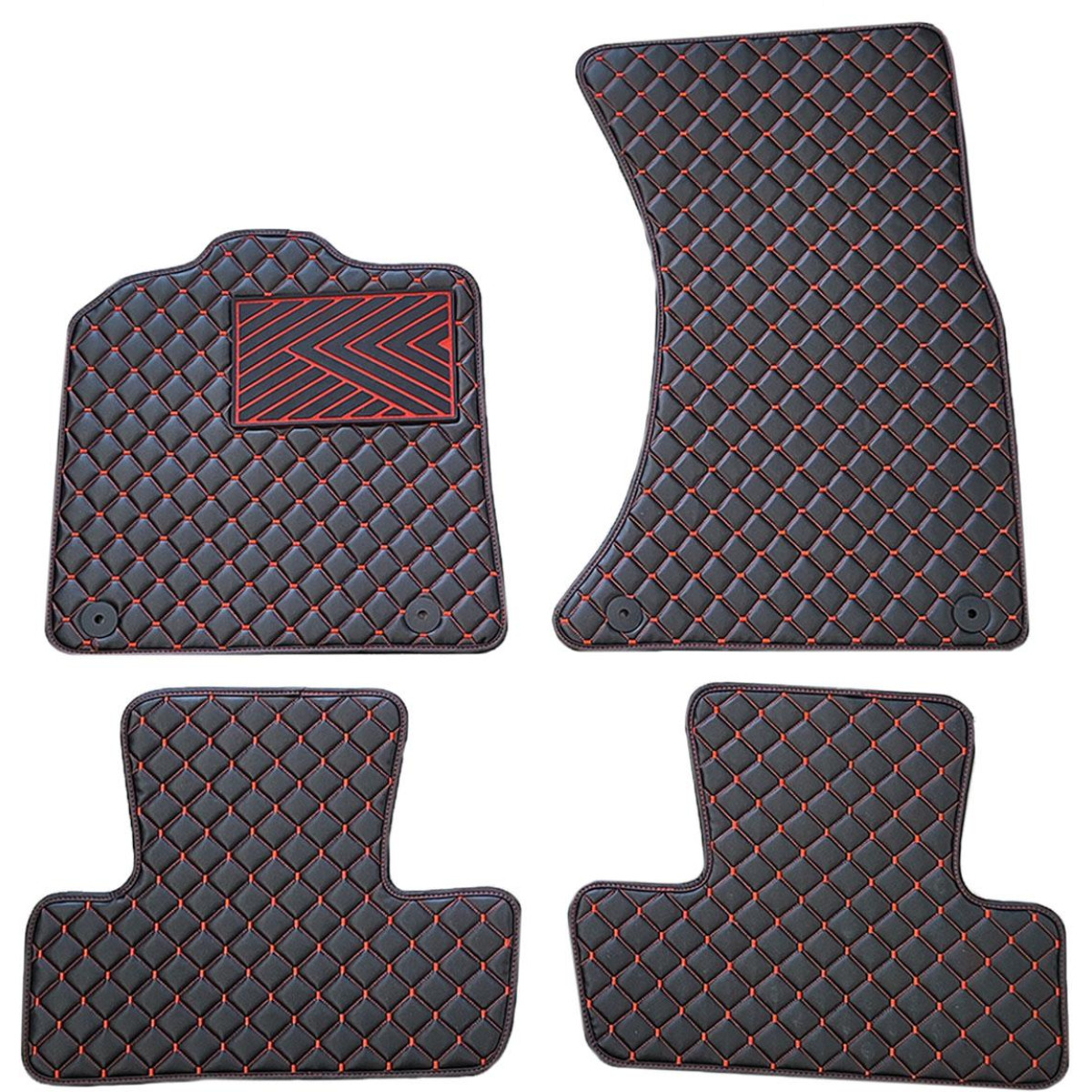 Eko odos kilimėliai QuiltyMats AUDI Q5 2008-2016m. (Juoda / raudonos siūlės)