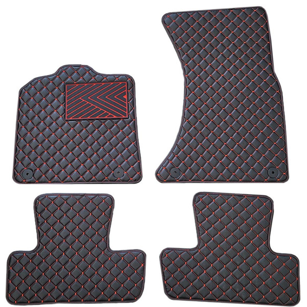 Eko odos kilimėliai QuiltyMats AUDI Q5 2008-2016m. (Juoda / raudonos siūlės)