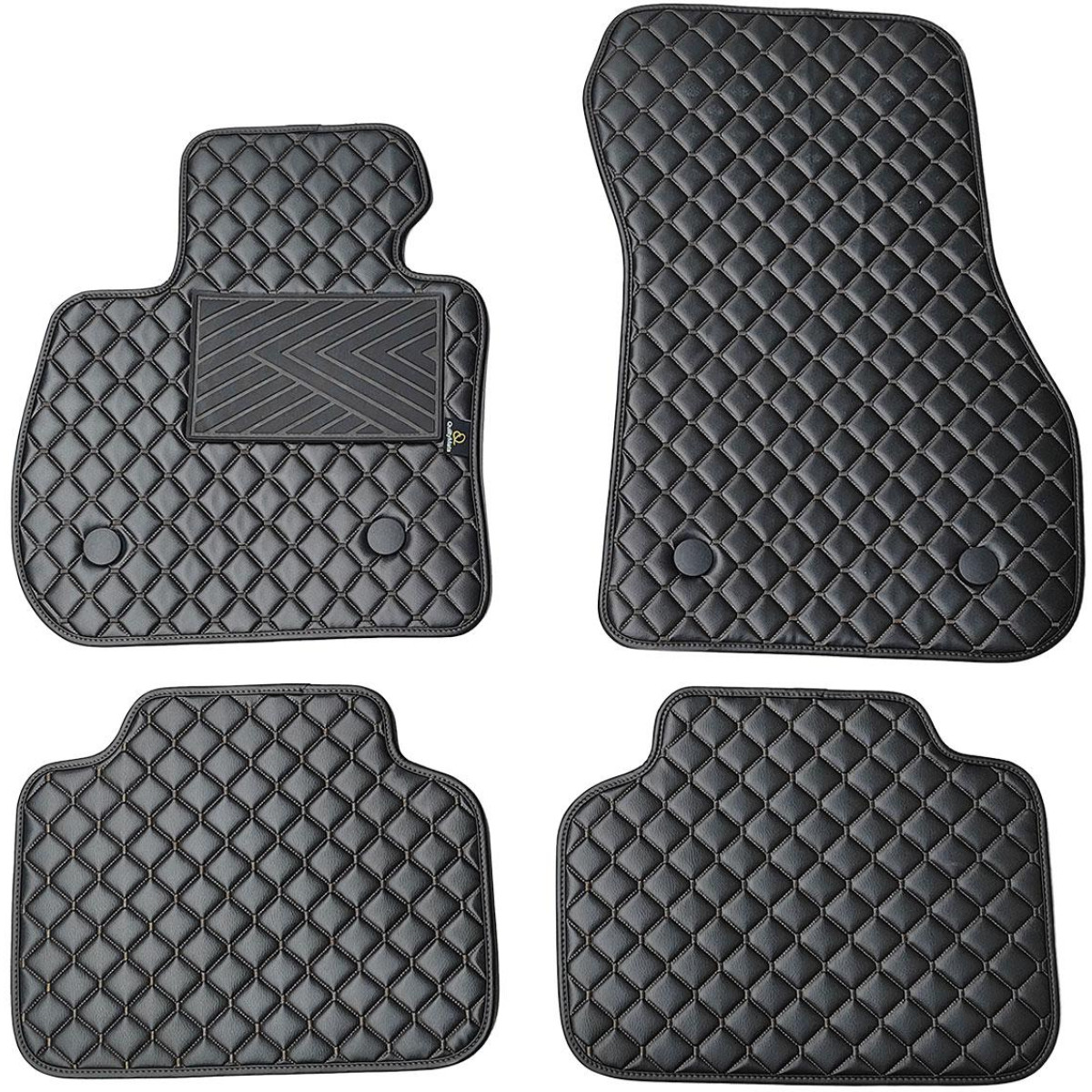 Eko odos kilimėliai QuiltyMats BMW 2 ser. 2014-2021m. (F45) (Juoda / juodos siūlės)
