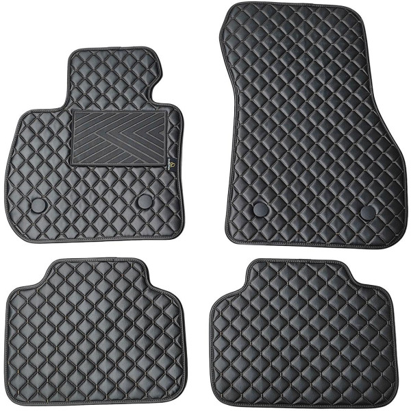 Eko odos kilimėliai QuiltyMats BMW 2 ser. 2014-2021m. (F45) (Juoda / juodos siūlės)