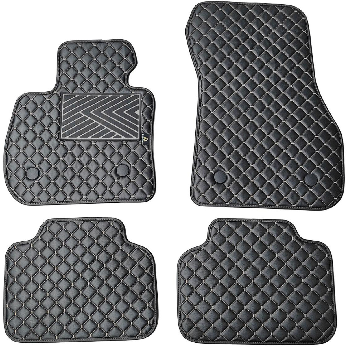 Eko odos kilimėliai QuiltyMats BMW 2 ser. 2014-2021m. (F45) (Juoda / pilkos siūlės)