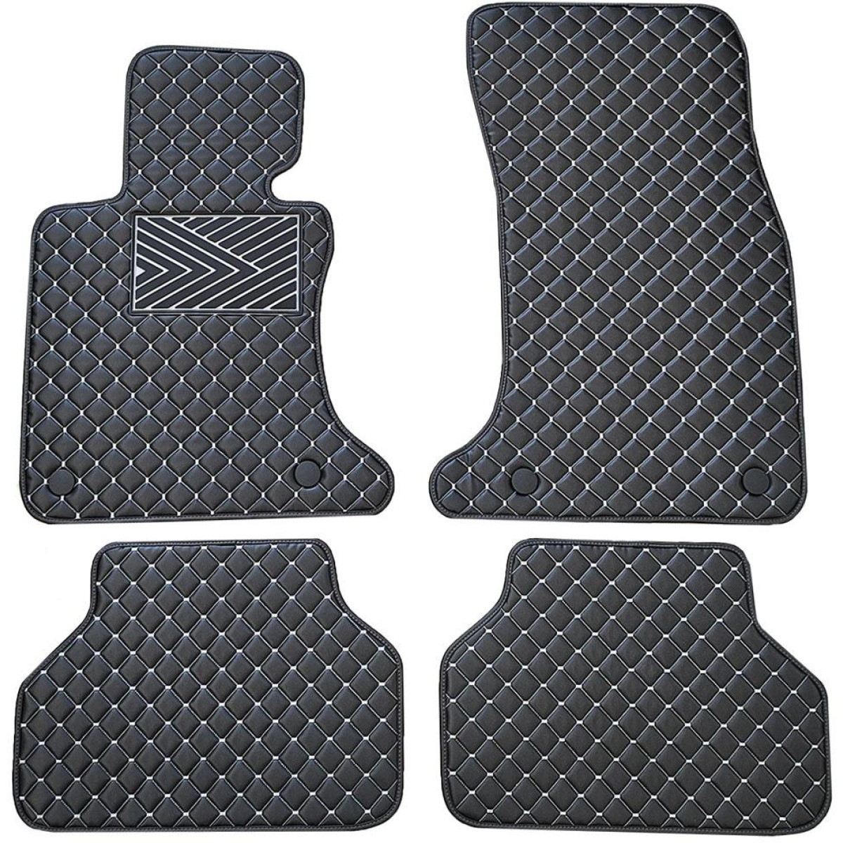 Eko odos kilimėliai QuiltyMats BMW 5 ser. 2004-2010m. (E60/E61) (Juoda / pilkos siūlės)