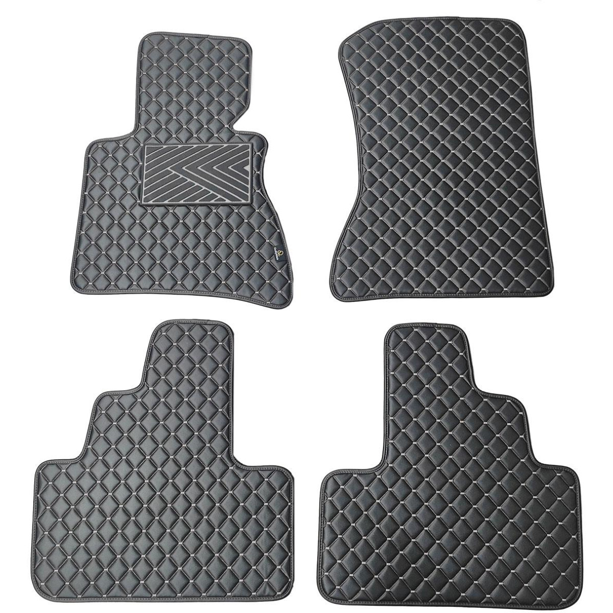 Eko odos kilimėliai QuiltyMats BMW X3 2003-2010m. (E83) (Juoda / pilkos siūlės)