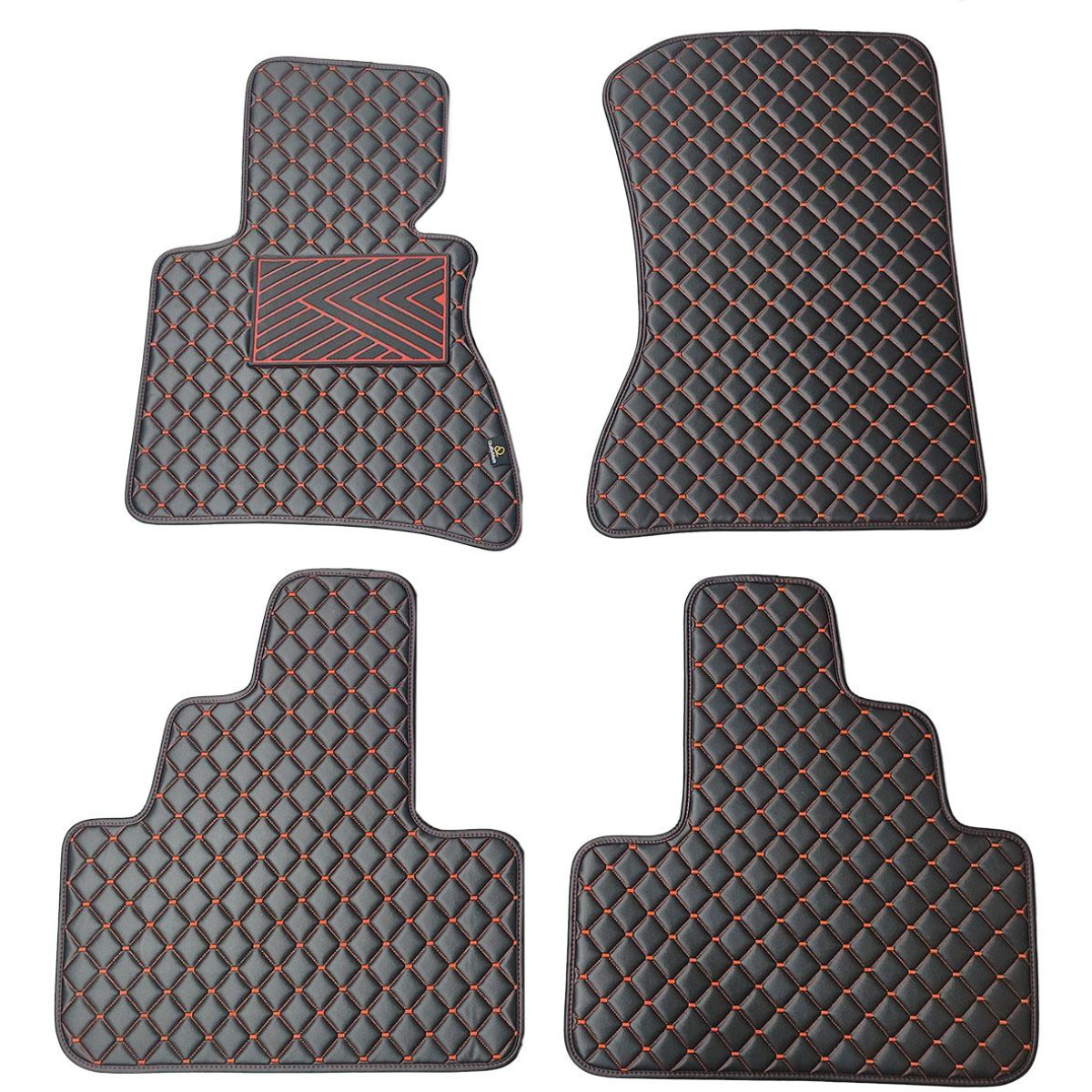 Eko odos kilimėliai QuiltyMats BMW X3 2003-2010m. (E83) (Juoda / raudonos siūlės)