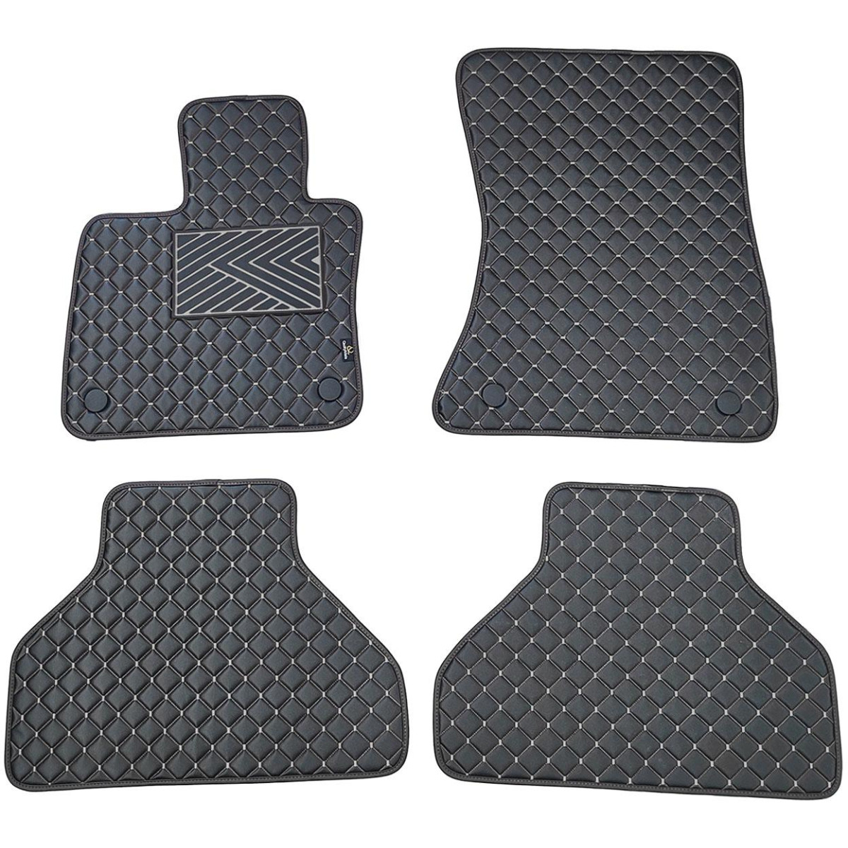 Eko odos kilimėliai QuiltyMats BMW X5 2007-2013m. (E70) (Juoda / pilkos siūlės)