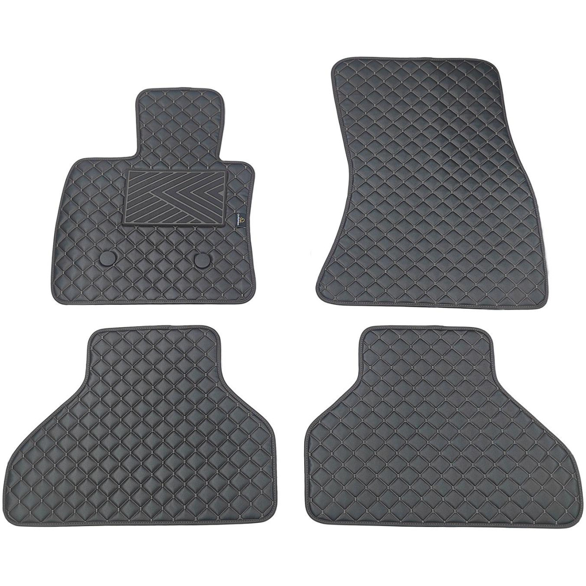 Eko odos kilimėliai QuiltyMats BMW X5 2013-2018m. (F15) (Juoda / juodos siūlės)