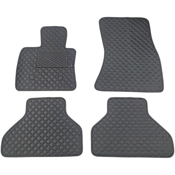Eko odos kilimėliai QuiltyMats BMW X5 2013-2018m. (F15) (Juoda / juodos siūlės)