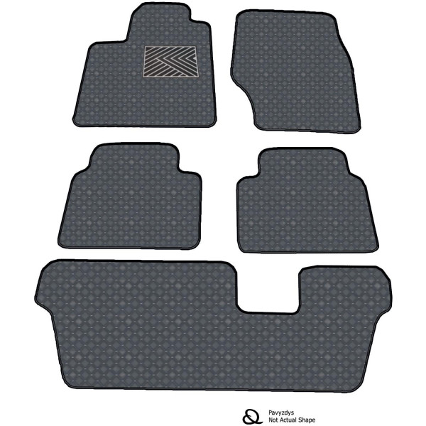 Eko odos kilimėliai QuiltyMats VOLKSWAGEN SHARAN 2010-2023m. (6v., I, II ir III eilės) (Pilka / pilkos siūlės)