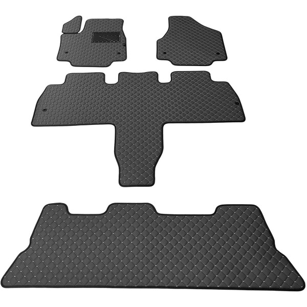 Eko odos kilimėliai QuiltyMats CHRYSLER PACIFICA nuo 2021m. (I, II ir III eilės, Hibridas) (Juoda / pilkos siūlės)