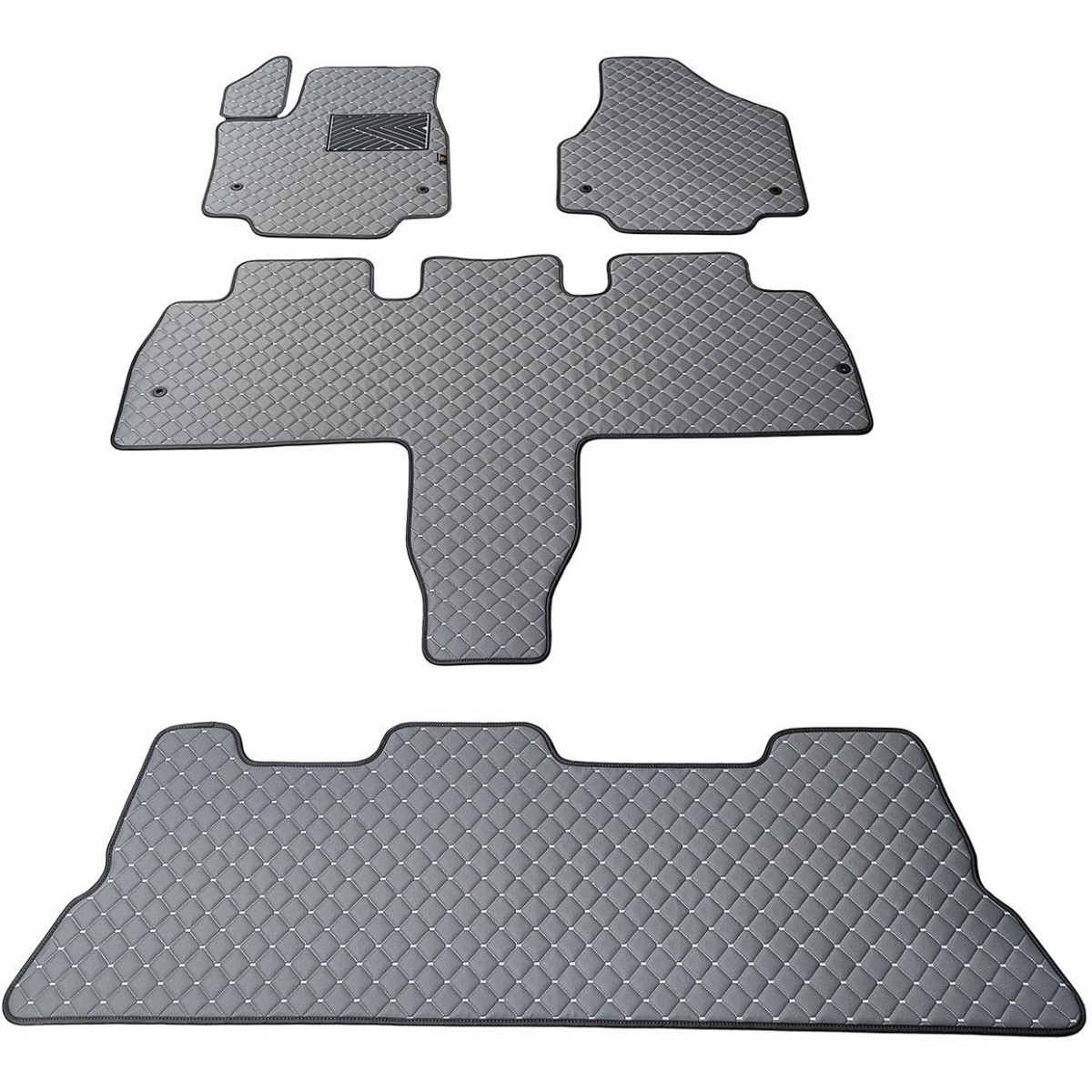Eko odos kilimėliai QuiltyMats CHRYSLER PACIFICA nuo 2021m. (I, II ir III eilės, Hibridas) (Pilka / pilkos siūlės)