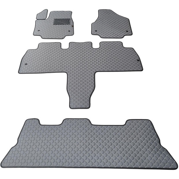 Eko odos kilimėliai QuiltyMats CHRYSLER PACIFICA nuo 2021m. (I, II ir III eilės, Hibridas) (Pilka / pilkos siūlės)