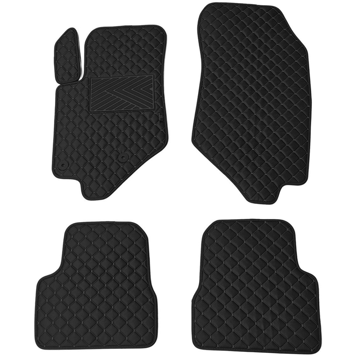 Eko odos kilimėliai QuiltyMats PEUGEOT 2008 nuo 2019m. (Juoda / juodos siūlės)