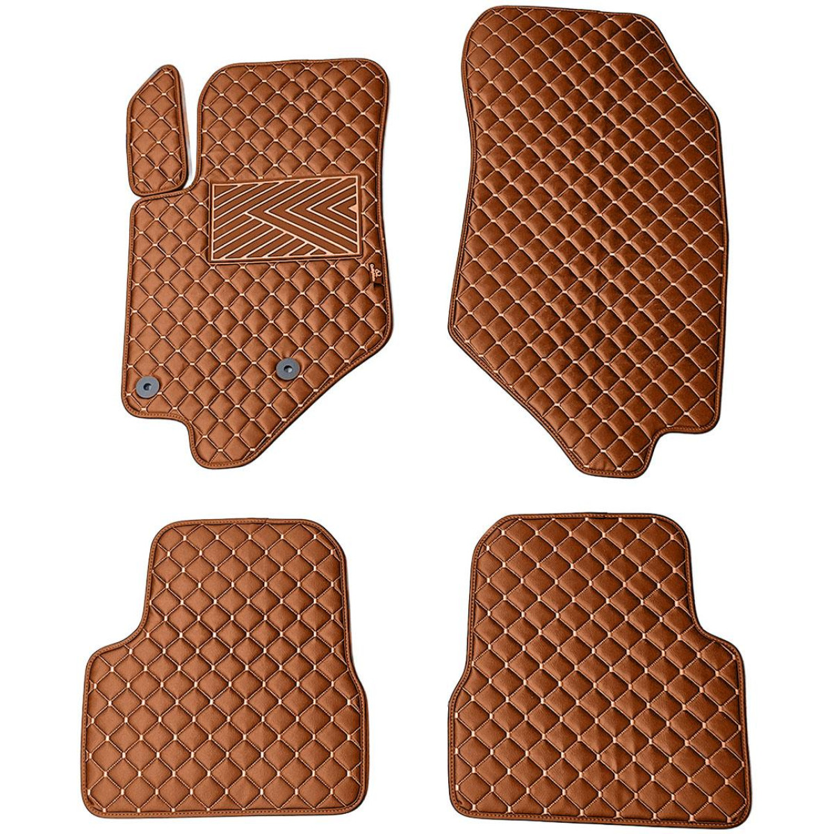 Eko odos kilimėliai QuiltyMats PEUGEOT 2008 nuo 2019m. (Ruda / rudos siūlės)