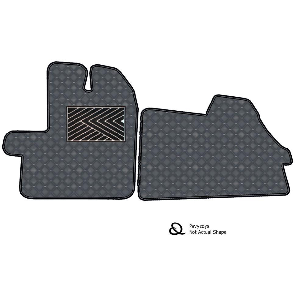 Eko odos kilimėliai QuiltyMats VOLKSWAGEN CRAFTER nuo 2017m. (3 vietų) (Pilka / pilkos siūlės)
