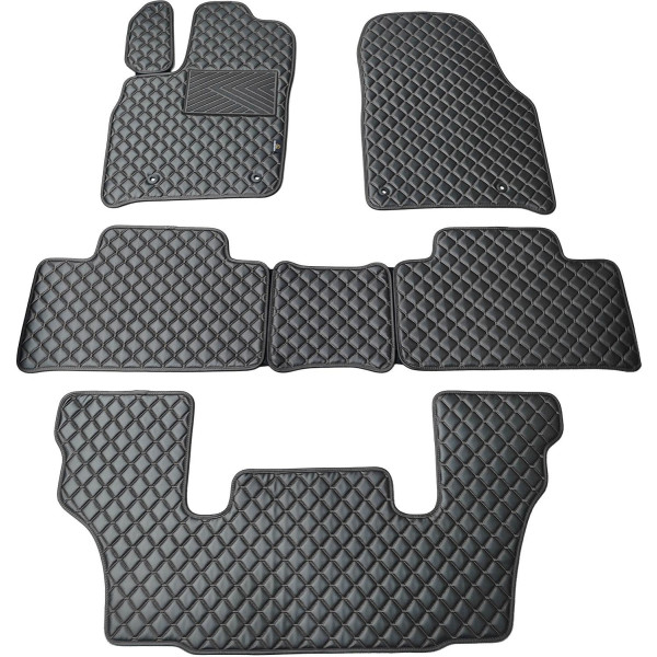 Eko odos kilimėliai QuiltyMats DODGE DURANGO nuo 2011m. (I, II ir III eilės 6v.) (Juoda / juodos siūlės)