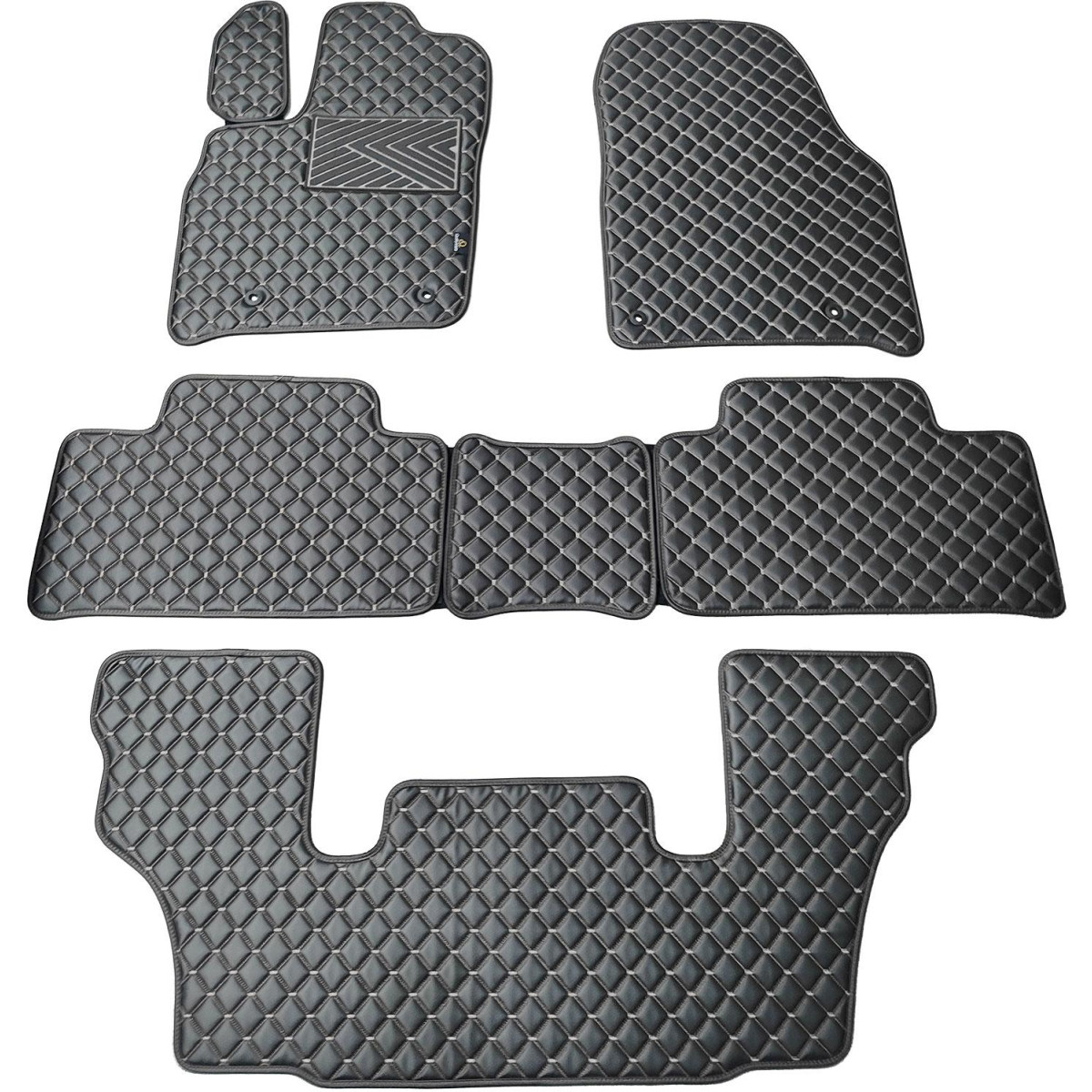 Eko odos kilimėliai QuiltyMats DODGE DURANGO nuo 2011m. (I, II ir III eilės 6v.) (Juoda / pilkos siūlės)