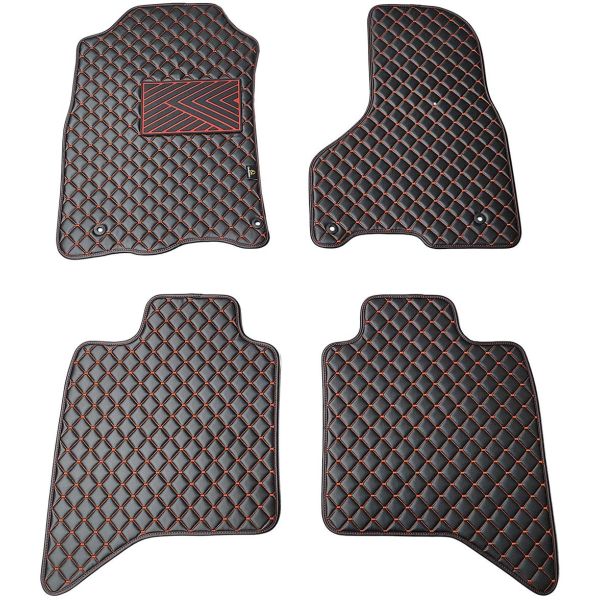 Eko odos kilimėliai QuiltyMats DODGE RAM 2009-2019m. (Juoda / raudonos siūlės)