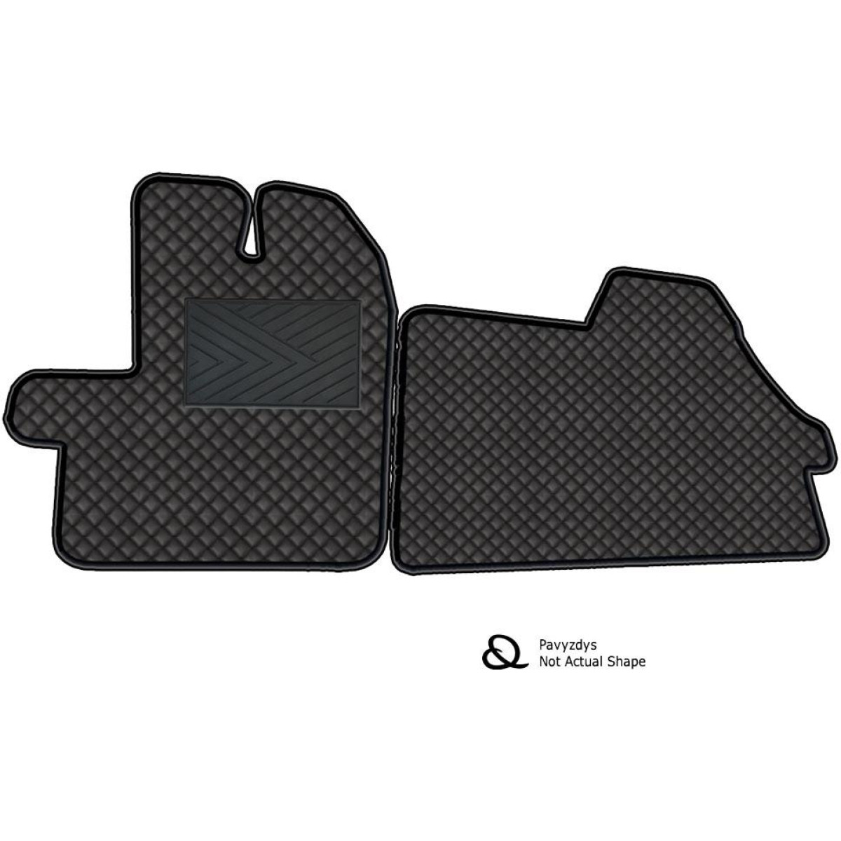 Eko odos kilimėliai QuiltyMats PEUGEOT BOXER nuo 2014m. (Juoda / juodos siūlės)