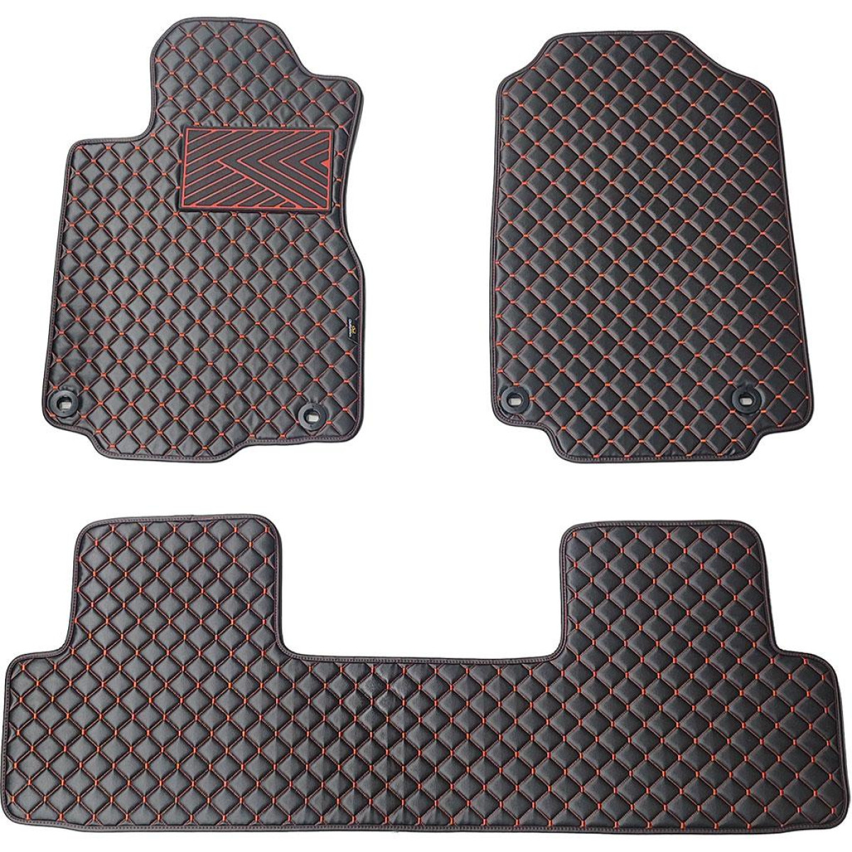 Eko odos kilimėliai QuiltyMats HONDA CR-V 2012-2016m. (USA) (Juoda / raudonos siūlės)