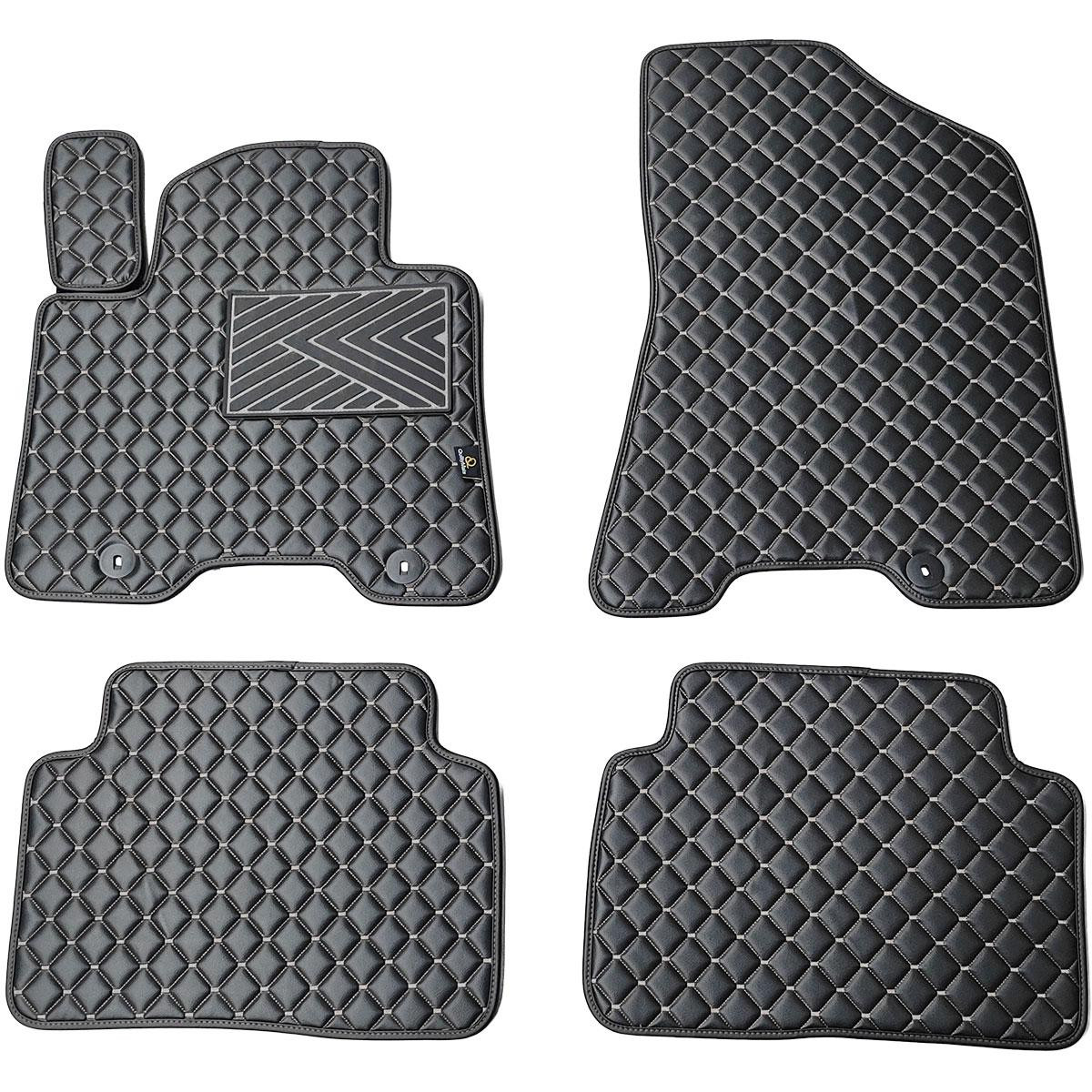 Eko odos kilimėliai QuiltyMats HYUNDAI TUCSON 2015-2021m. (3 karta TL) (Juoda / pilkos siūlės)