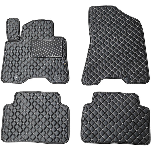 Eko odos kilimėliai QuiltyMats HYUNDAI TUCSON 2015-2021m. (3 karta TL) (Juoda / pilkos siūlės)